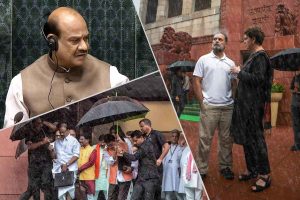 বৃষ্টিতে ঠায় দাঁড়িয়ে রাহুল-প্রিয়াঙ্কা, ছাতা মাথায় অন্য সাংসদরা! দেখেই সংসদের ‘নকশা বদলে’র নির্দেশ স্পিকারের