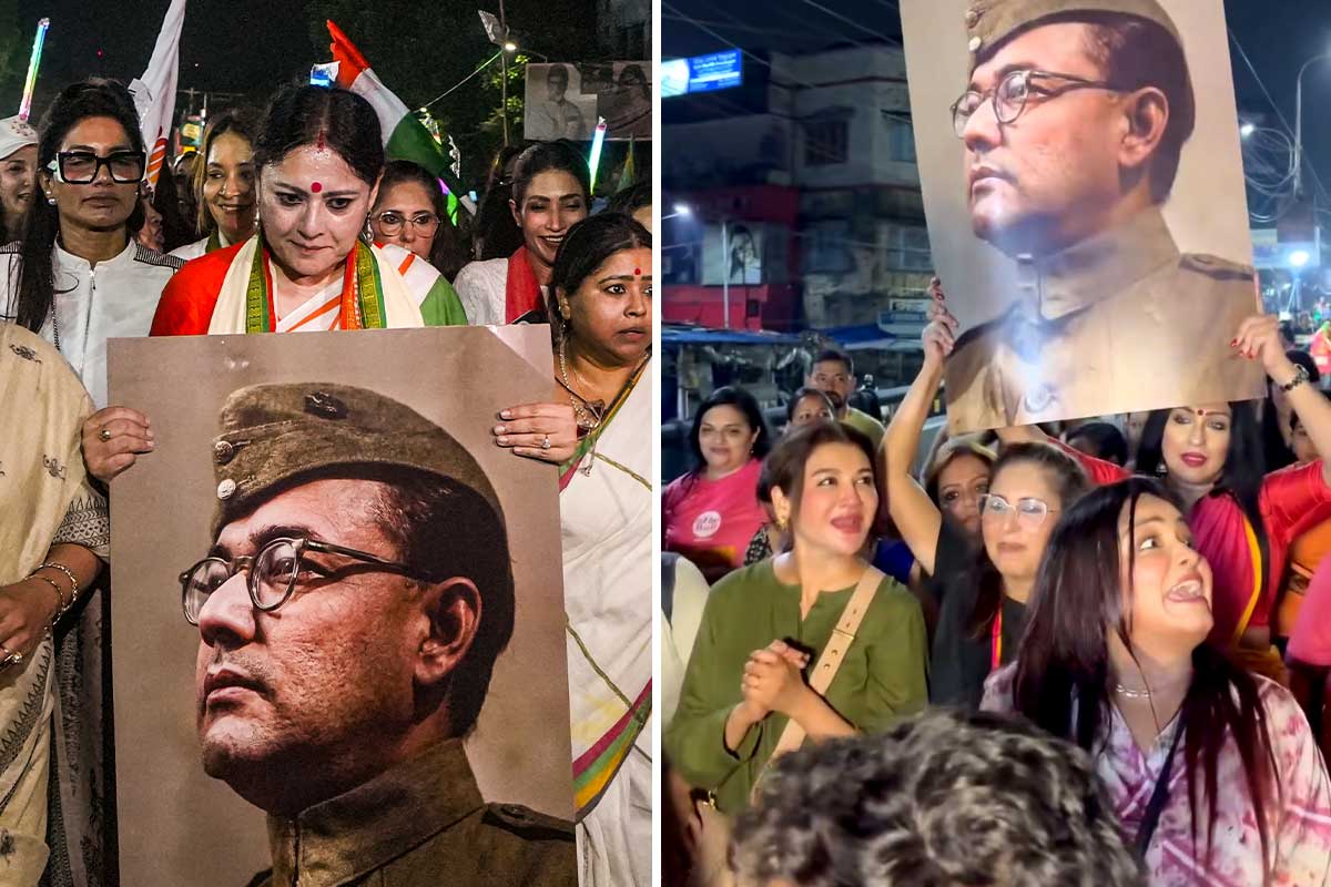 কলকাতার রাজপথের ক্যানভাসে ‘প্রতিবাদ আঁকলেন’ জয়া, অগ্নিমিত্রা-ঋতুপর্ণাদের সঙ্গে রাতদখলে আহসানও