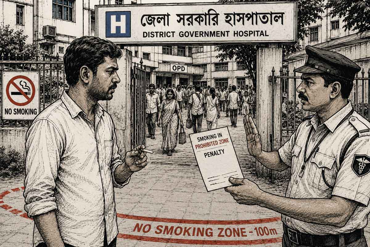 সরকারি হাসপাতালের ১০০ গজের মধ্যে ধূমপান? সাবধান, গুনতে হবে মোটা জরিমানা