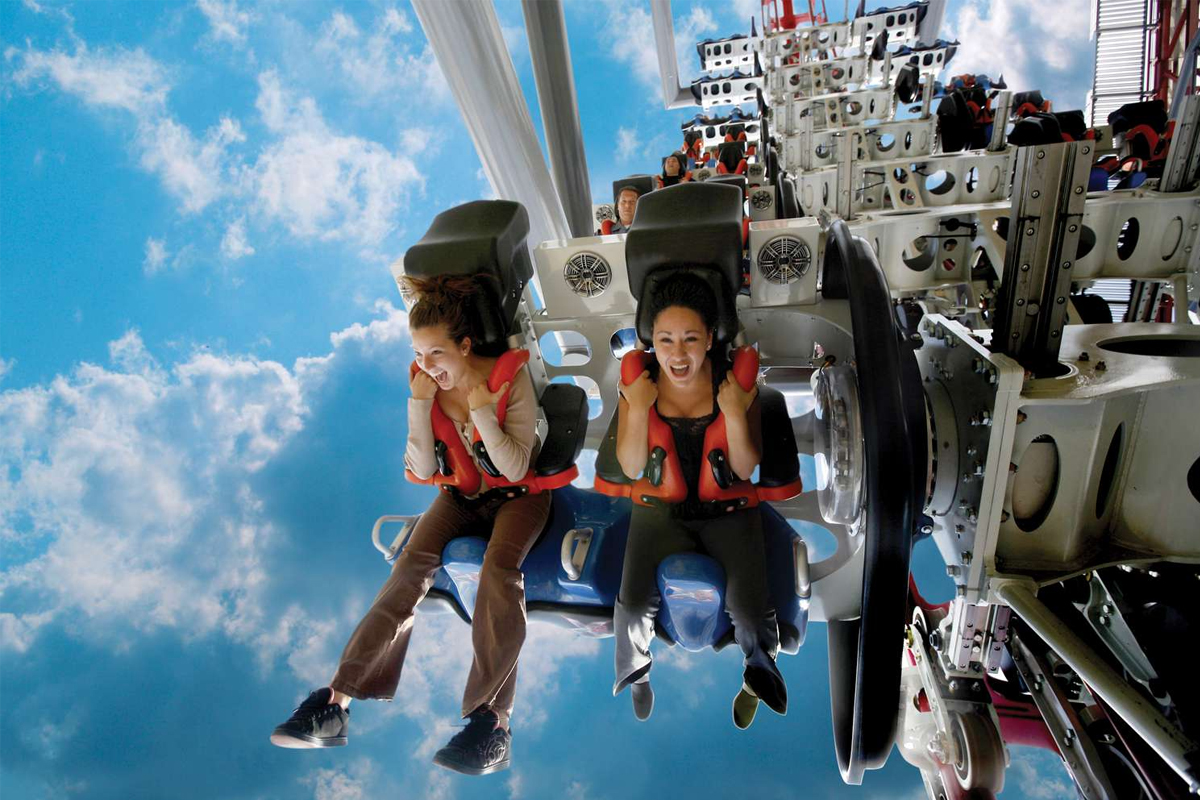 Six Flags X2 roller coaster in California