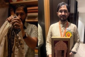 মসলিন সুতোর বুননে বিশেষ শাড়ি, অনন্য ডিজাইন, রাষ্ট্রপতি পুরস্কার পেলেন ফুলিয়ার ২ শিল্পী