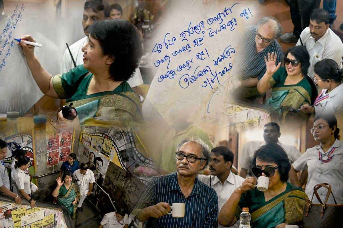 ১৯ বছর পর চা-পকোড়ায় কফি হাউসে আড্ডা, বইমেলা নিয়ে আবেগী তসলিমা