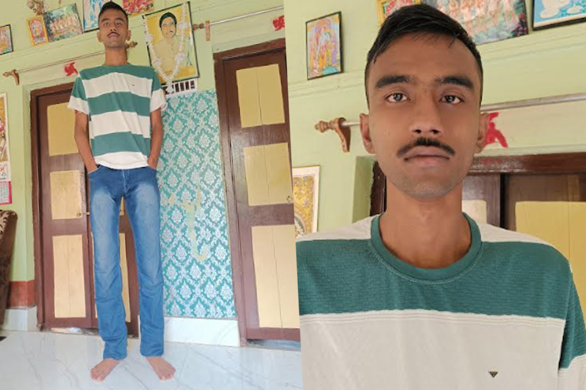উচ্চতা ৬ ফুট ৭ ইঞ্চি! পুজোর আগে ‘দৈত্যাকার’ যুবকের পোশাক কিনতে নাজেহাল বাবা-মা