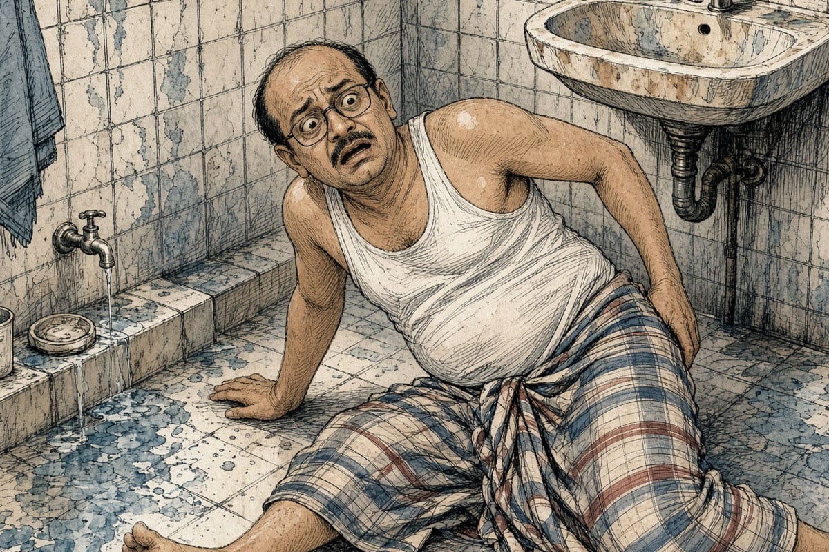 শৌচালয়ে পা পিছলে পড়ে পায়ুদ্বারে ৮ ইঞ্চির কাঠের বাঁট! তারপর…