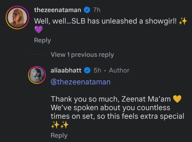 Alia Bhatt’s cabaret look praised by Zeenat Aman