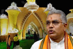 ‘ওসব মমতার আমলে চলত’, মণ্ডপে মুখ্যমন্ত্রীর ছবি-বিতর্কে সাফ বার্তা দিলীপের