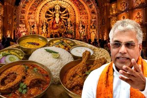 ‘পাঁঠার মাংস প্রসাদ’, পুজোয় আমিষ বিতর্কে নিজের অবস্থান স্পষ্ট করলেন দিলীপ ঘোষ