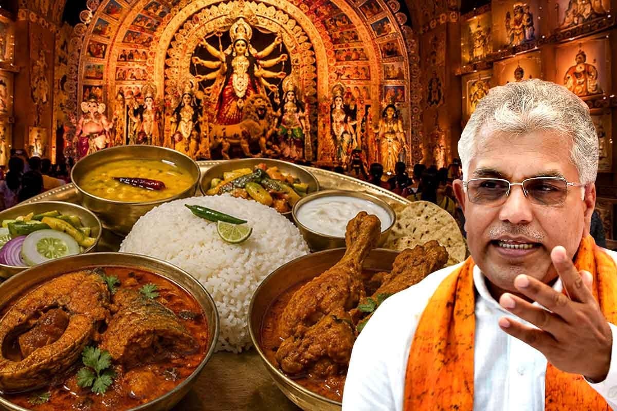 ‘পাঁঠার মাংস প্রসাদ’, পুজোয় আমিষ বিতর্কে নিজের অবস্থান স্পষ্ট করলেন দিলীপ ঘোষ