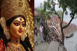 গিলে খাচ্ছে গঙ্গা, শিউলি-কাশফুলে ভরা সামশেরগঞ্জে পুজো যেন শুধুই বিষাদের