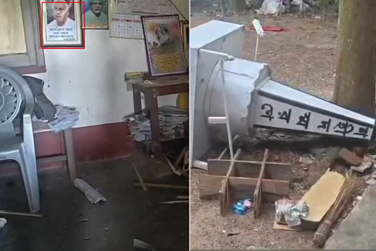 সিপিএমের কার্যালয়ে হামলা, ভাঙা হল বুদ্ধদেব ভট্টাচার্যের ছবিও! চাঞ্চল্য গোঘাটে
