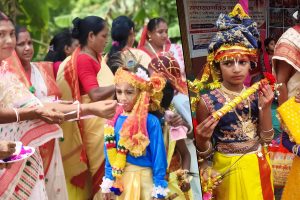 মন্মথপুরে জন্মাষ্টমী ও নন্দোৎসবের আয়োজন, শোভাযাত্রায় কৃষ্ণের বেশে ১৩১ শিশু