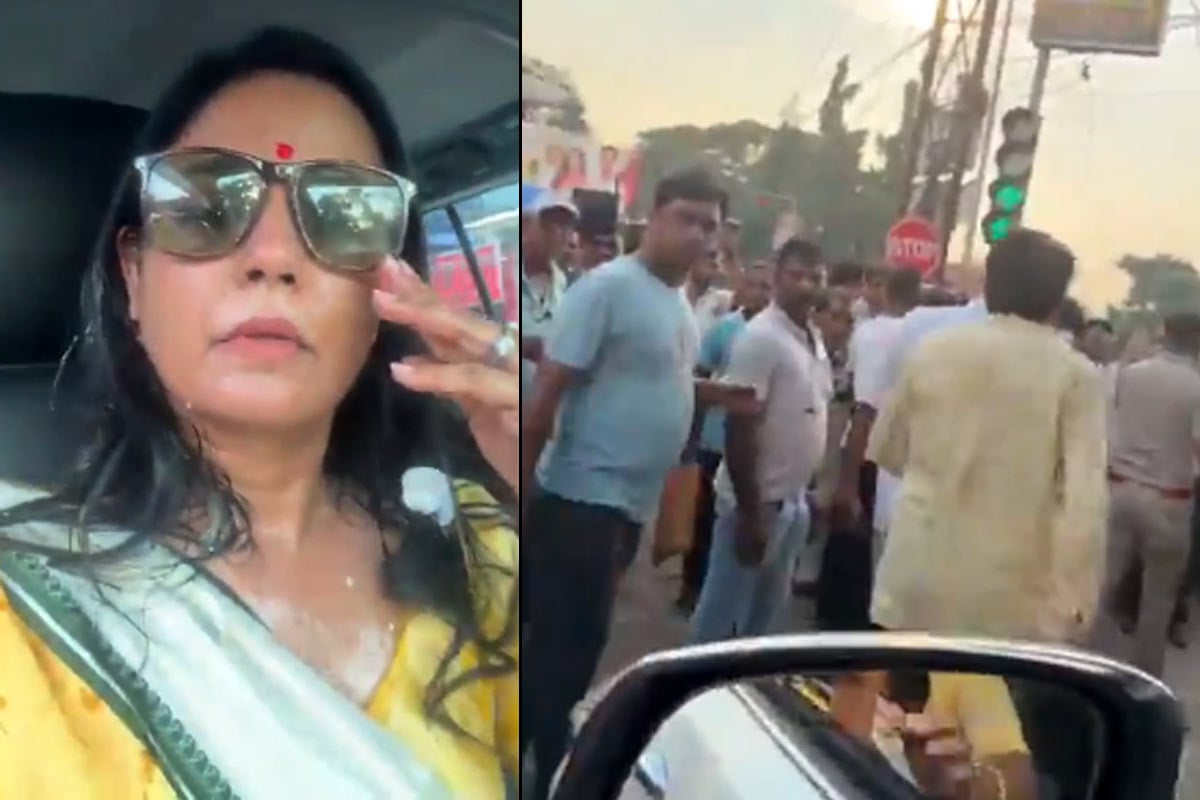 ফের ডিম খেলেন মহুয়া, তেহট্টে চরম বিক্ষোভের মুখে কৃষ্ণনগরের সাংসদ