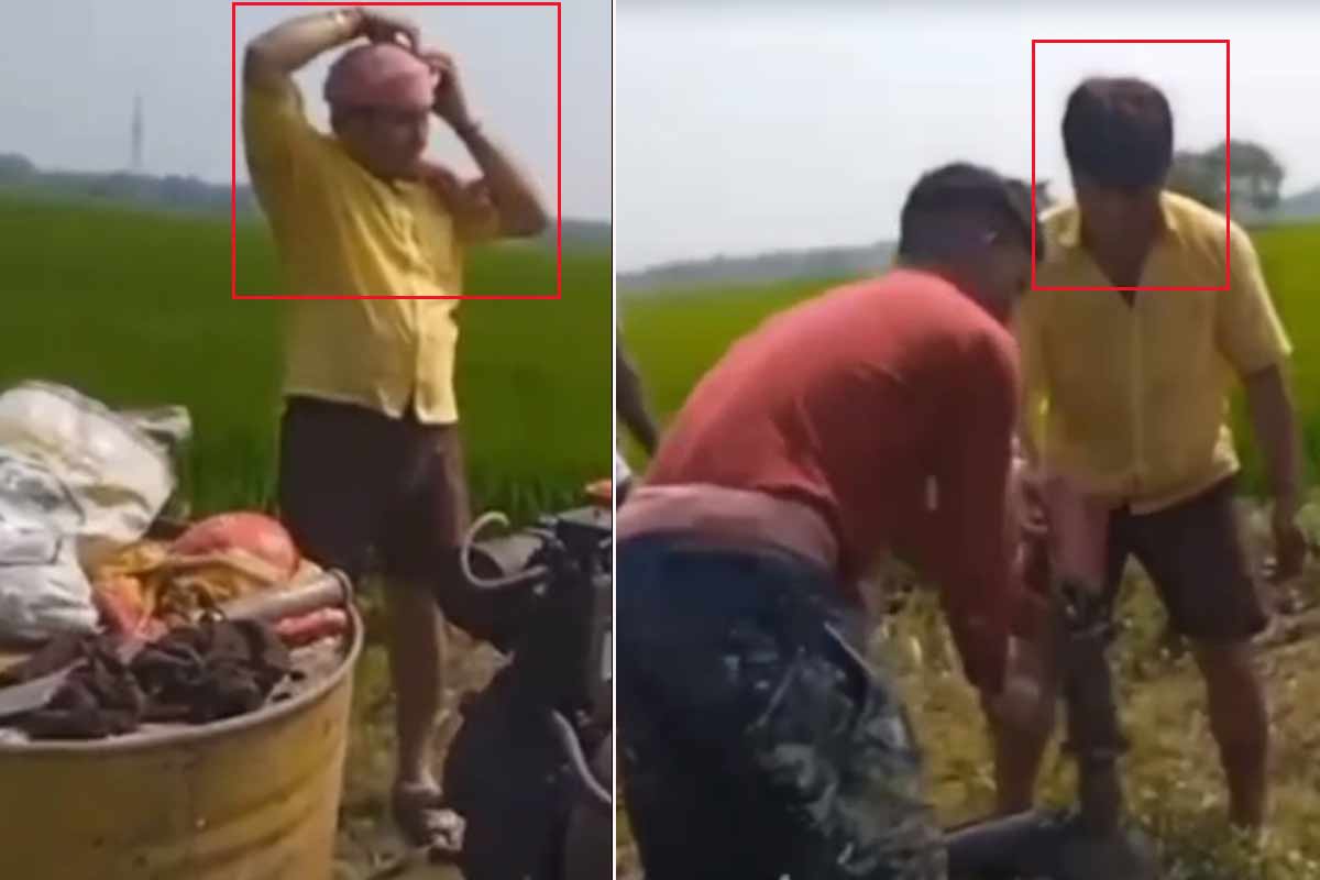 কৃষিই ভিত্তি! মাথায় গামছা, খালি পায়ে চাষের খেতে কাজে ব্যস্ত মন্ত্রী গৌরীশংকর