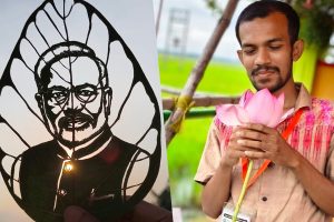 অশ্বত্থ পাতায় মোদির প্রতিকৃতি! জন্মদিনে প্রধানমন্ত্রীকে বিশেষ উপহার দিয়ে প্রশংসিত নবদ্বীপের শিল্পী