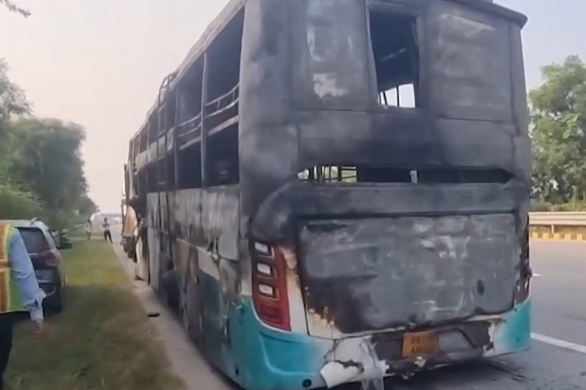9 killed after bus catches fire in Greater Noida