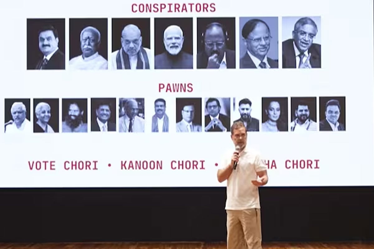 ‘ভোট চুরি থেকে আইন চুরি’, ‘দেশদ্রোহী’ নির্বাচন কমিশনার, সাংবাদিক সম্মেলনে তোপ রাহুলের