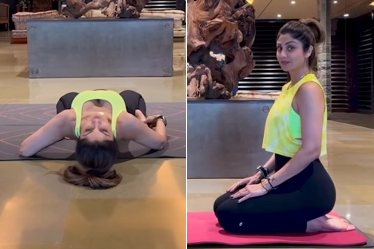 shilpa shetty supta vajrasana yoga puja fitness benefits flexibility digestion