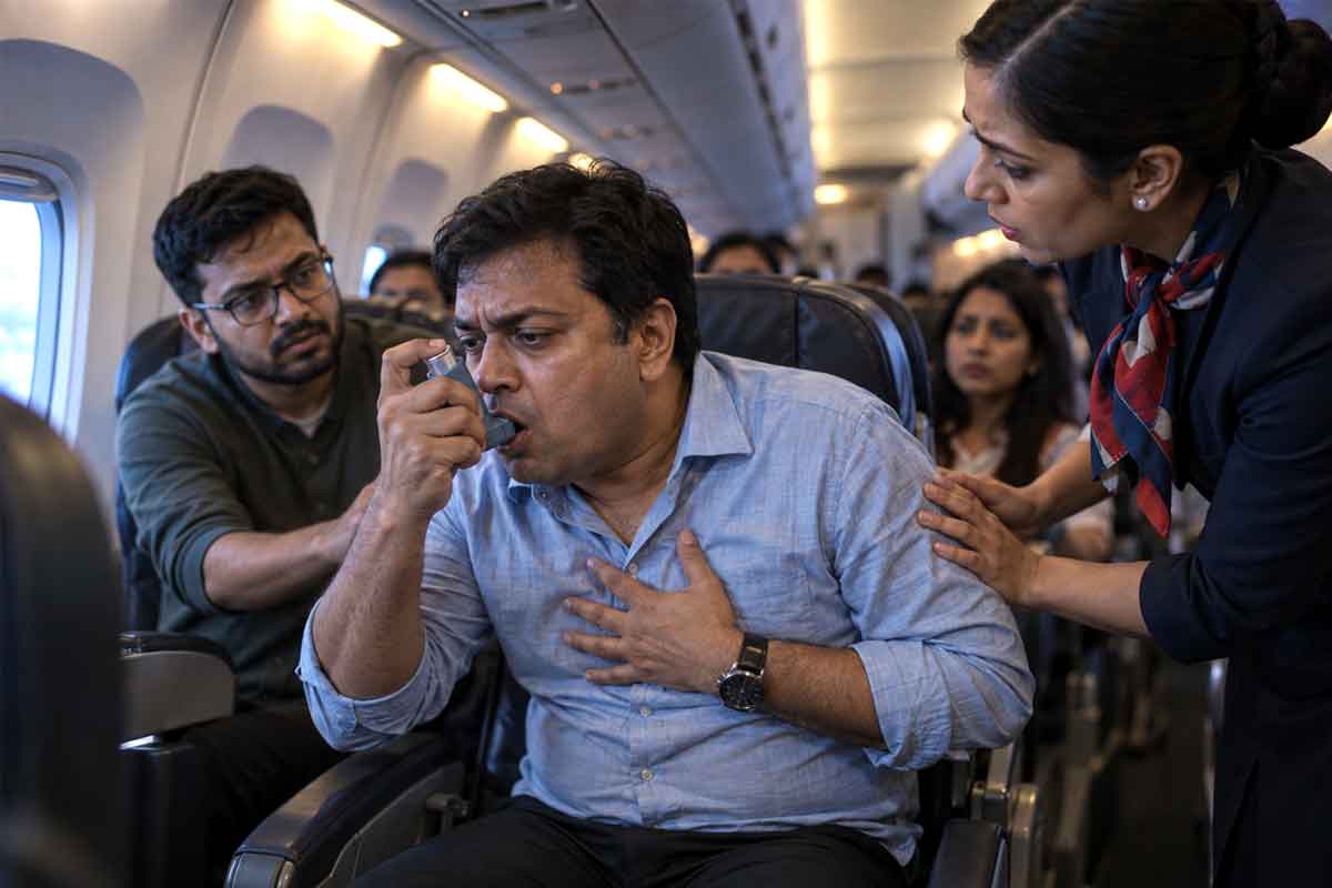 বিমানে আচমকা অ্যাজমা অ্যাটাক! মাটি থেকে হাজার হাজার ফুট উপরের বিপদ এড়ান এই উপায়ে