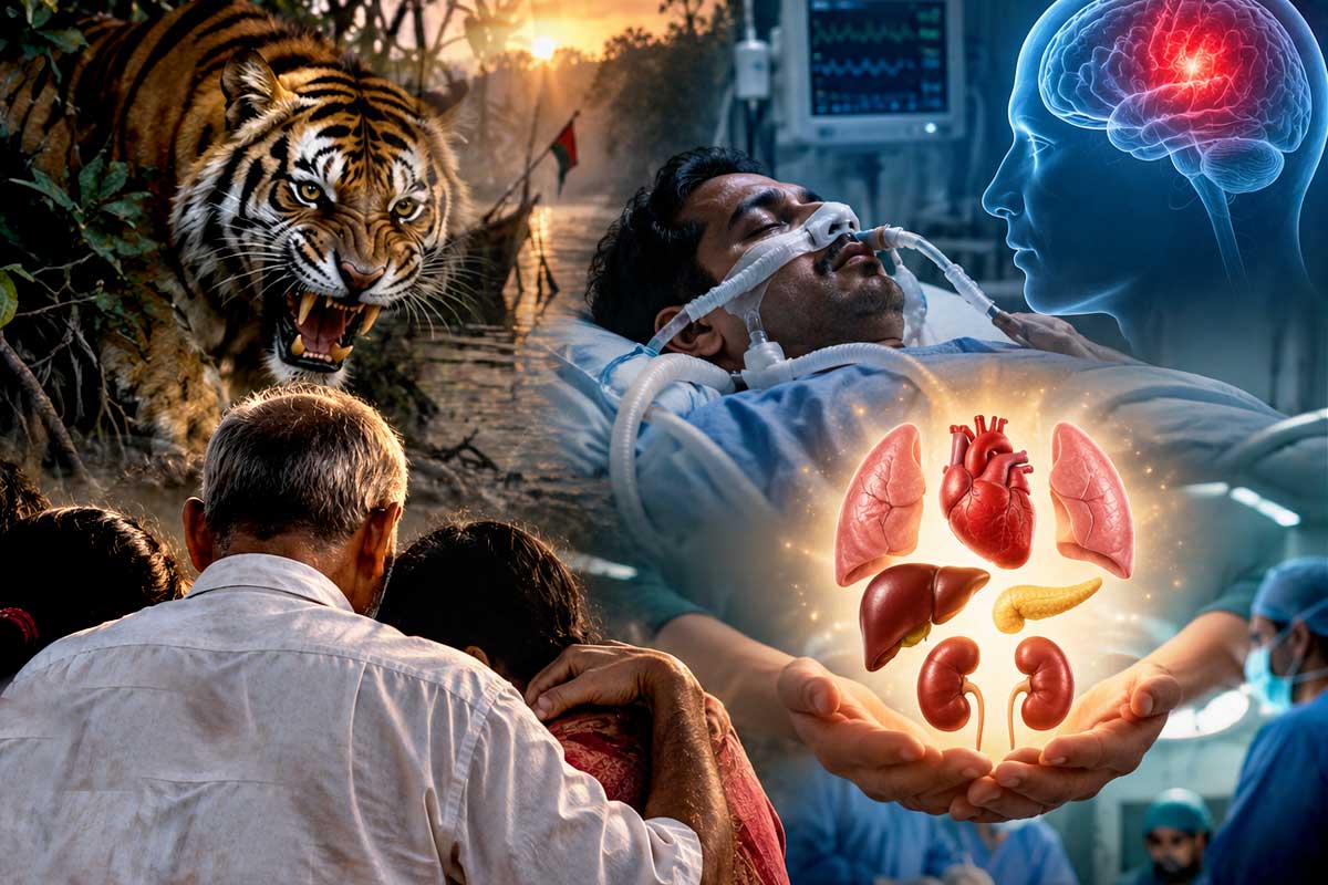 বাঘের আক্রমণে ক্ষতবিক্ষত! ব্রেন ডেথ মৎস্যজীবীর অঙ্গদানের বেনজির সিদ্ধান্ত পরিবারের
