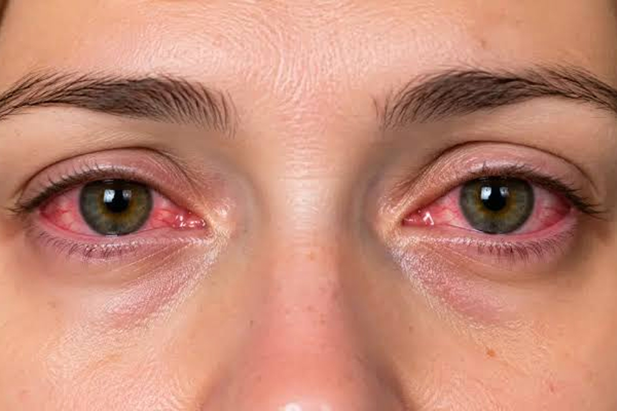 Contact lens causing changes in eye appearance