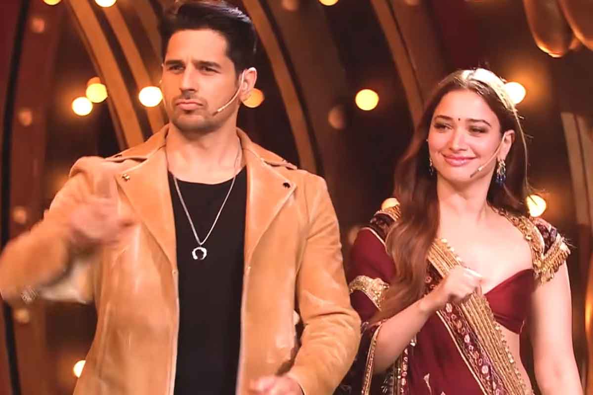 Sidharth Malhotra and Tamannaah Bhatia on Bigg Boss set