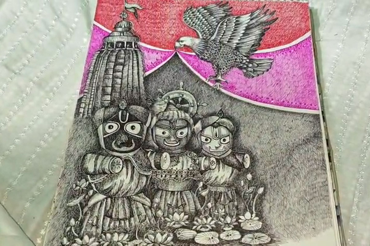 A pen drawing by an artist from Shantipur will be featured in an exhibition in Thailand