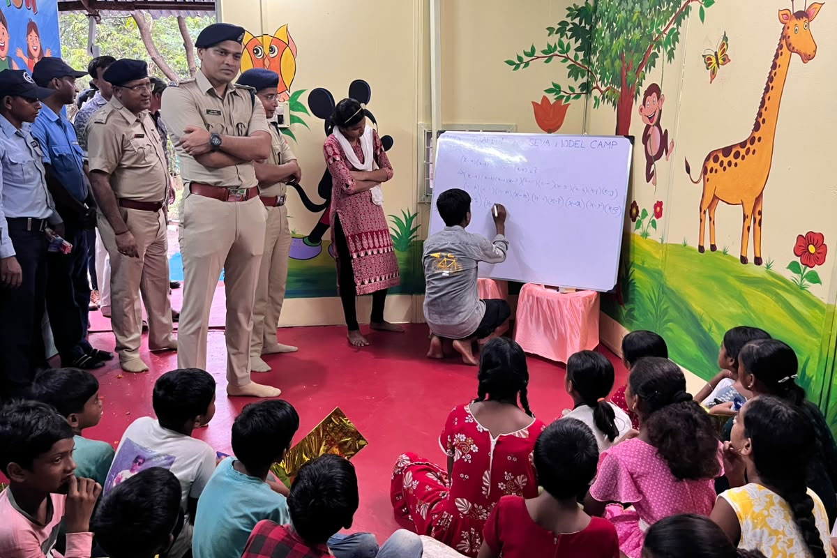 Classes for young children are now being held at the closed CRPF camp in Jhargram