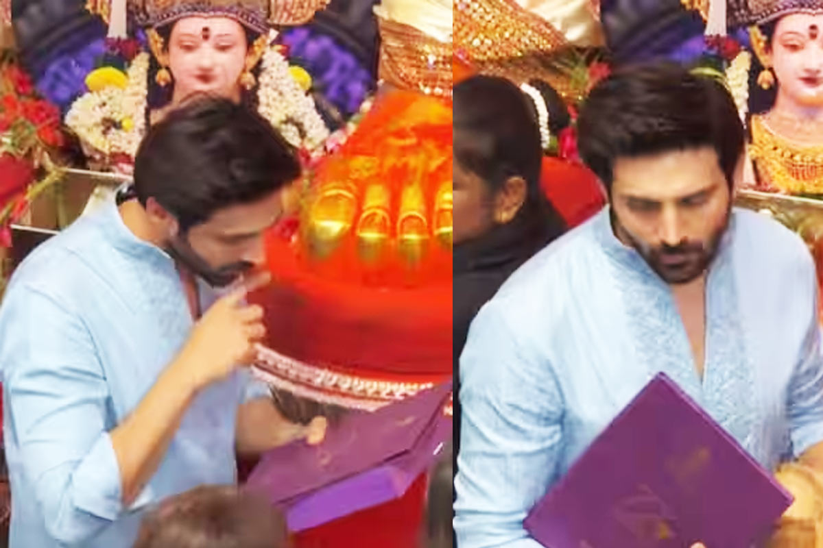 Kartik Aaryan at the Lalbaghcha Raja