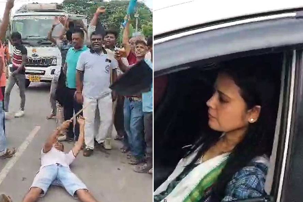 মহুয়াকে ‘গো ব্যাক’, গাড়িতে চড়-চাপড়, কালো পতাকায় দফায় দফায় বিক্ষোভ! তুমুল উত্তেজনা চাপড়ায়