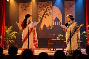 ‘কর্ণকুন্তী সংবাদ’ থেকে ‘কচ ও দেবযানী’, শ্রুতিনাটকে শাশুড়ি-বউমার পারফরম্যান্স ভাইরাল মেদিনীপুরে