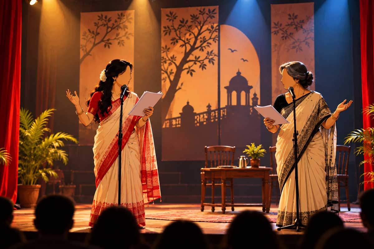 ‘কর্ণকুন্তী সংবাদ’ থেকে ‘কচ ও দেবযানী’, শ্রুতিনাটকে শাশুড়ি-বউমার পারফরম্যান্স ভাইরাল মেদিনীপুরে