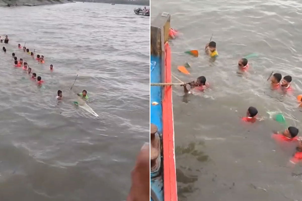 বাইচ প্রতিযোগিতায় অঘটন! বিদ্যাধরীতে নৌকা উলটে বিপত্তি, অল্পের জন্য প্রাণে বাঁচলেন ২০ প্রতিযোগী