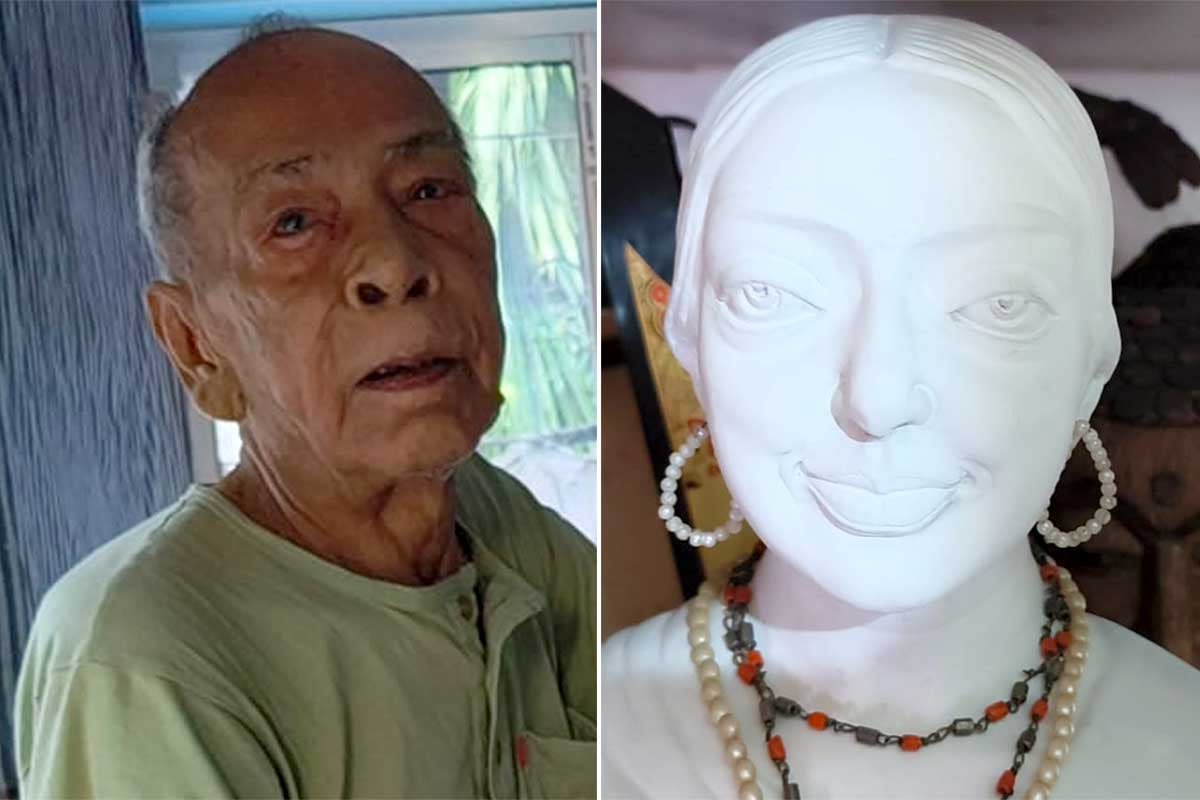 শয্যাশায়ী স্ত্রী! চেনা হাসি ধরে রাখতে অর্ধাঙ্গিনীর মূর্তি গড়লেন বৃদ্ধ