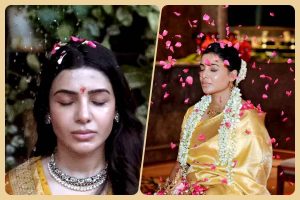 তামিল রীতিতে দেবীরূপে পূজিত হয় হবু মা, পুষ্পবৃষ্টিতে সামান্থার অভিনব সাধভক্ষণ