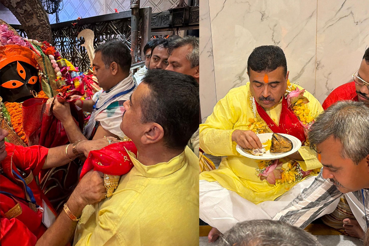 কৌশিকী অমাবস্যায় কালীঘাট মন্দিরে পুজো মুখ্যমন্ত্রীর, আমিষ বিতর্ক সরিয়ে মাছ দিয়ে খেলেন ভোগ
