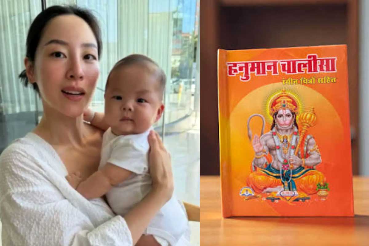 কোলের সন্তানকে শান্ত করতে হনুমান চালিশা পাঠ, বিদেশিনীর কৌশলে তাজ্জব নেটপাড়া