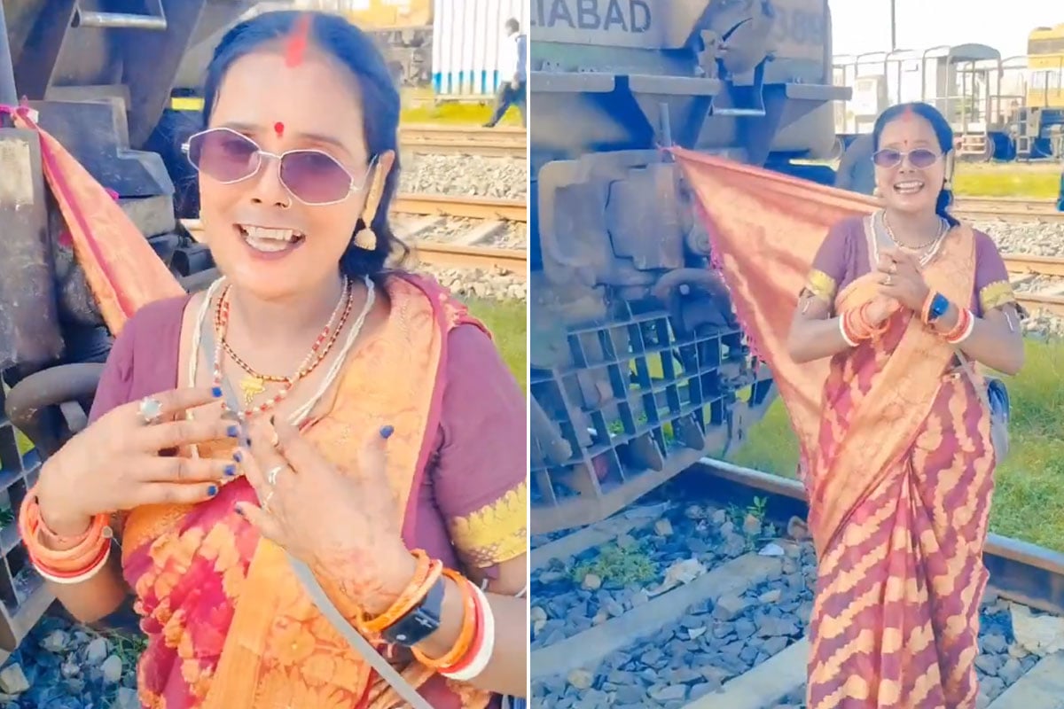 বলিহারি রিলের নেশা! ভাইরাল হতে চেয়ে ট্রেনের ইঞ্জিনে শাড়ি বেঁধে নাচলেন গৃহবধূ