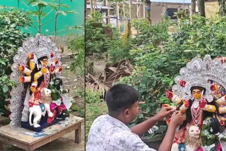 খুদে দুর্গা গড়েই চমক! দেশ-বিদেশে পাড়ি কৃষ্ণনগরের কৃশানুর অভিনব শিল্পকর্ম