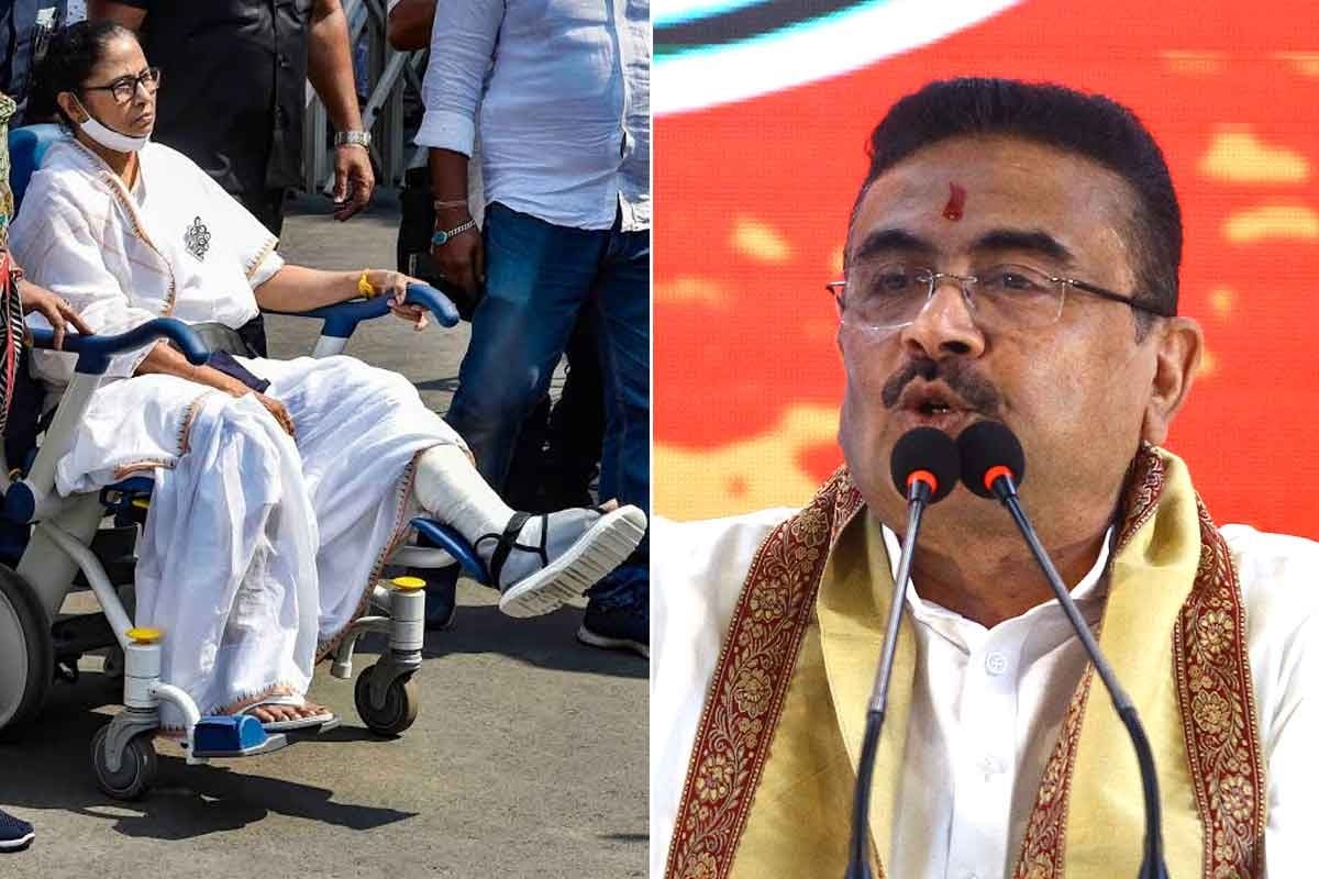 একুশে মমতার পা ভাঙেইনি! ‘পিজির রিপোর্ট আমার কাছে আছে’, নন্দীগ্রামে দাঁড়িয়ে চ্যালেঞ্জ শুভেন্দুর