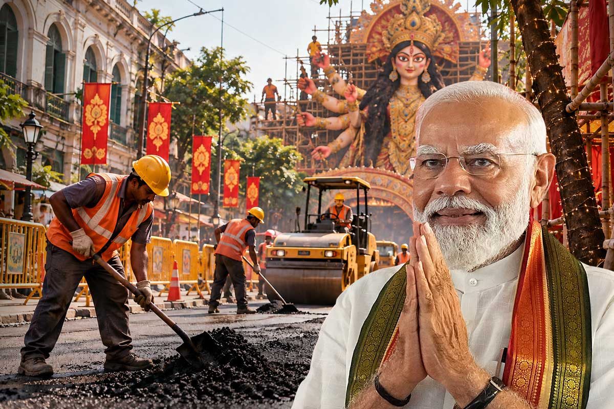 মহালয়ায় বঙ্গে পা রাখবেন প্রধানমন্ত্রী, ৯ দিনে কলকাতার প্রায় দেড়শো রাস্তা মেরামতির টার্গেট
